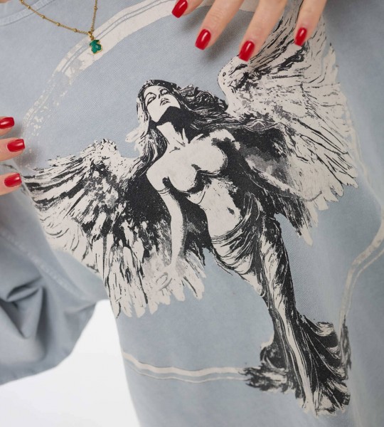 Футболка Angel Graphic Блакитна | Showroom By Nona — зображення 5