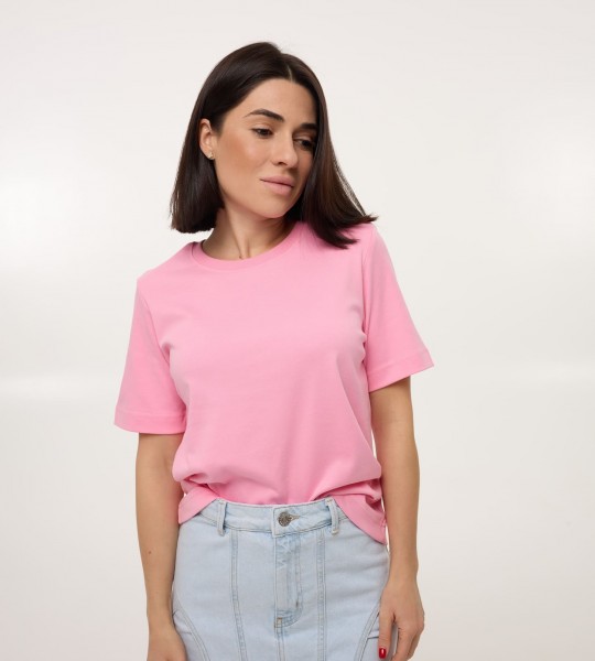 Футболка Comfort Cotton Рожева | Showroom By Nona — зображення 2