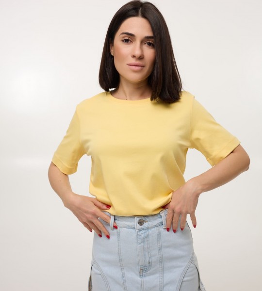 Футболка Comfort Cotton Жовта | Showroom By Nona — зображення 2