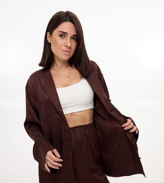 Костюм Silk Touch Шоколад | Showroom By Nona — зображення 5