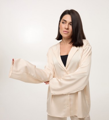 Костюм Silk Touch Молочний | Showroom By Nona — зображення 2