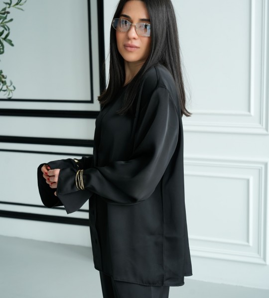 Костюм Silk Touch Чорний | Showroom By Nona — зображення 3