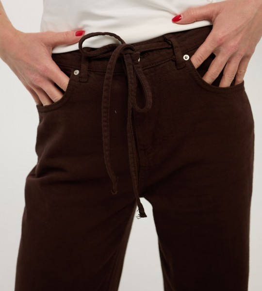 Джинси Loose Fit High Waist Коричневі | Showroom By Nona — зображення 4