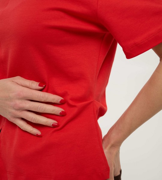 Футболка Classic Center Seam Червона | Showroom By Nona — зображення 3