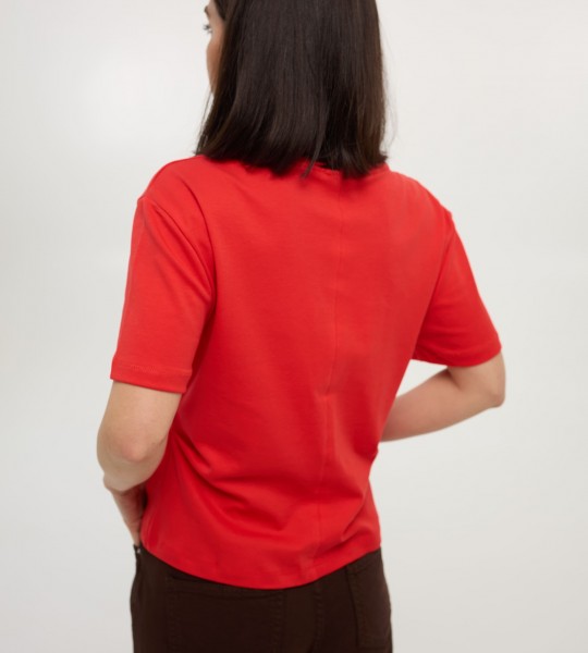 Футболка Classic Center Seam Червона | Showroom By Nona — зображення 2
