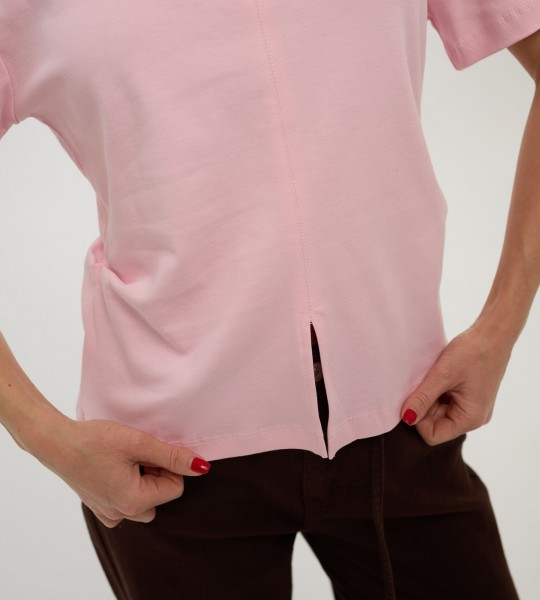 Футболка Classic Center Seam Рожева | Showroom By Nona — зображення 2