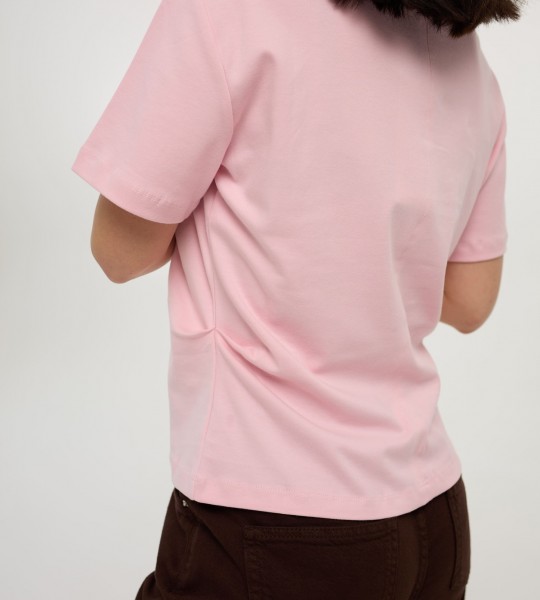 Футболка Classic Center Seam Рожева | Showroom By Nona — зображення 3