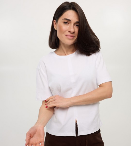 Футболка Classic Center Seam Біла | Showroom By Nona — зображення 4