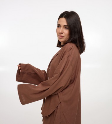 Костюм Comfort Linen Шоколад | Showroom By Nona — зображення 6