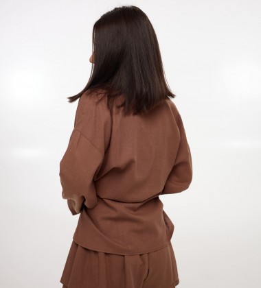 Костюм Comfort Linen Шоколад | Showroom By Nona — зображення 5