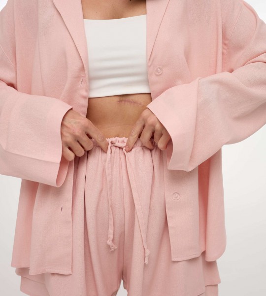 Костюм Comfort Linen Пудра | Showroom By Nona — зображення 3