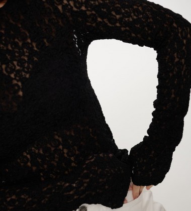 Лонгслів Lace Чорний | Showroom By Nona — зображення 3