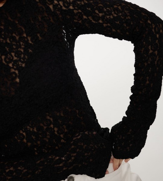 Лонгслів Lace Чорний | Showroom By Nona — зображення 2 Лонгслів Lace Чорний | Showroom By Nona — зображення 2