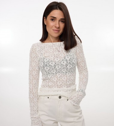 Лонгслів Lace Молочний | Showroom By Nona