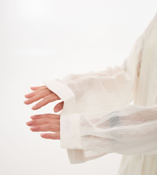 Сорочка Luxe Drape Молочна | Showroom By Nona — зображення 3