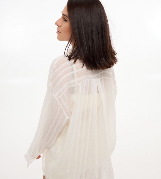 Сорочка Luxe Drape Молочна | Showroom By Nona — зображення 2