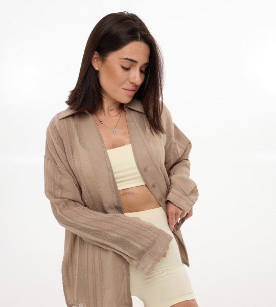 Сорочка Luxe Drape Мокко | Showroom By Nona — зображення 2