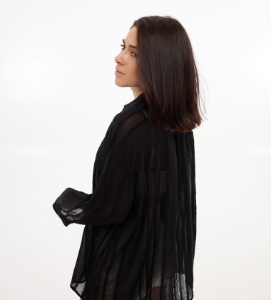 Сорочка Luxe Drape Чорна | Showroom By Nona — зображення 2