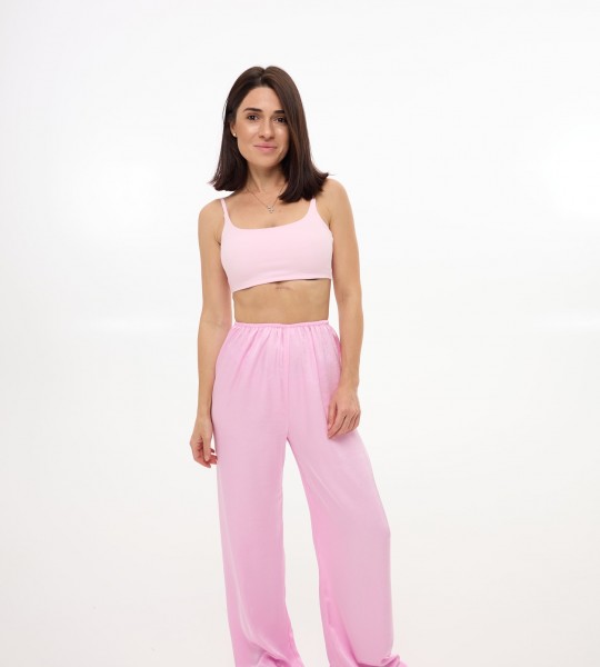 Штани Satin Glow Рожеві | Showroom By Nona — зображення 2 Штани Satin Glow Рожеві | Showroom By Nona — зображення 2