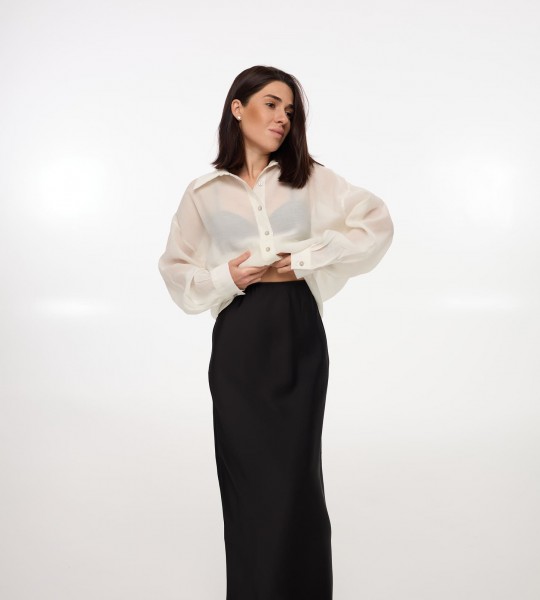 Спідниця Satin Чорна | Showroom By Nona — зображення 3