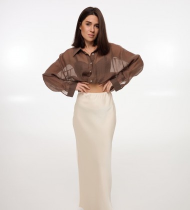 Спідниця Satin Крем | Showroom By Nona — зображення 2