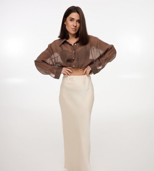 Спідниця Satin Крем | Showroom By Nona — зображення 3