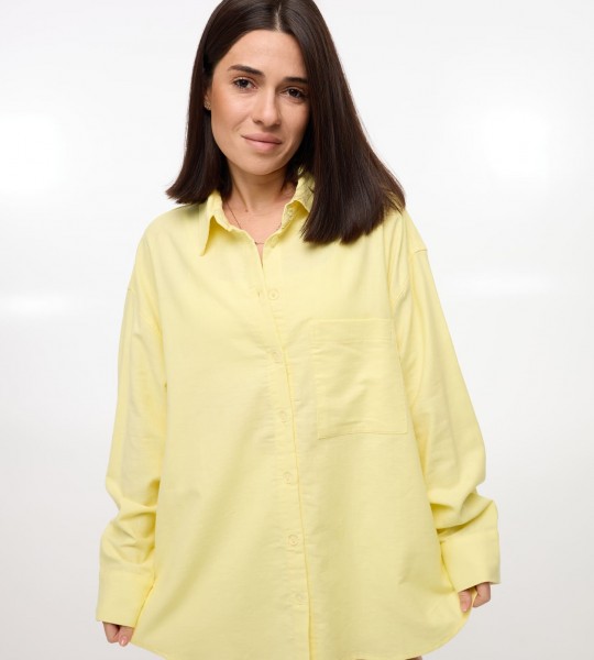Сорочка Oversize з льону Жовта