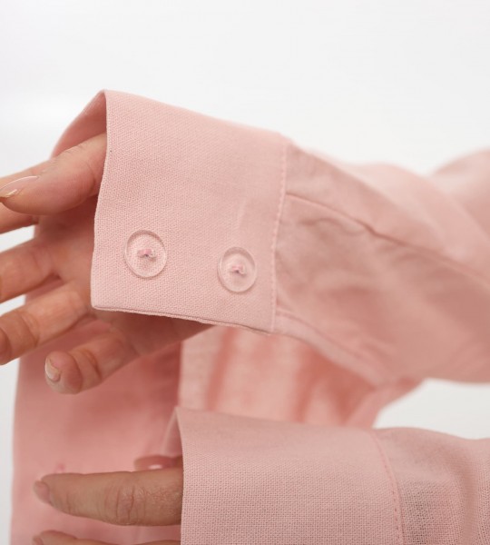 Сорочка Oversize з льону Пудра | Showroom By Nona — зображення 6