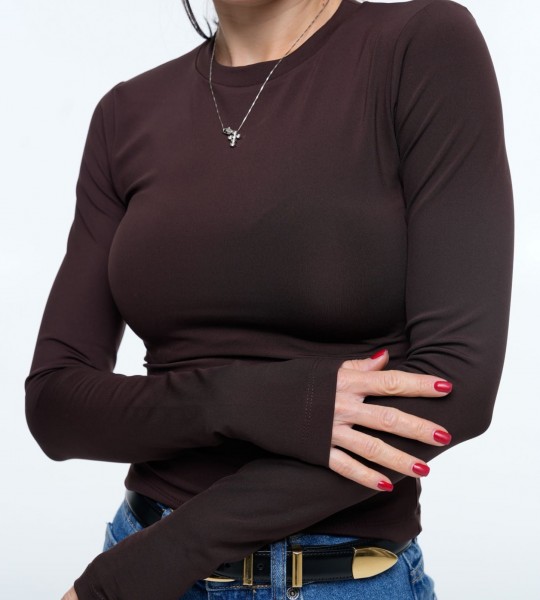 Лонгслів Smooth Touch Chocolate | Showroom By Nona — зображення 2