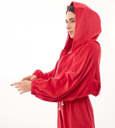 Костюм Velour Style Червоний | Showroom By Nona — зображення 2