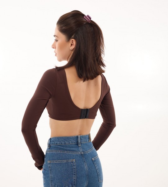 Топ Open Back Hook Шоколад | Showroom By Nona — зображення 2