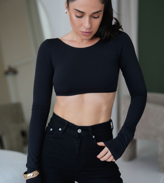Топ Open Back Hook Чорний | Showroom By Nona