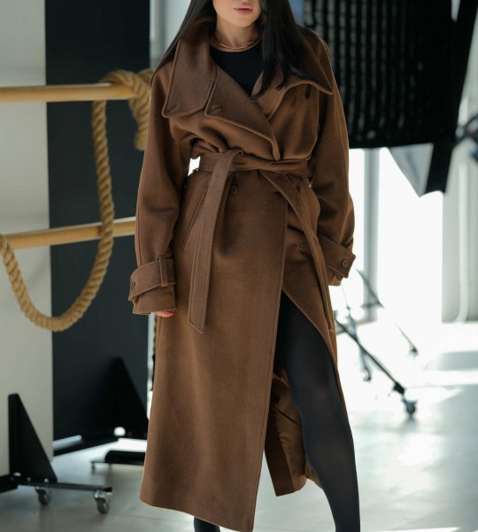 Пальто Contour Шоколад | Showroom By Nona — зображення 3