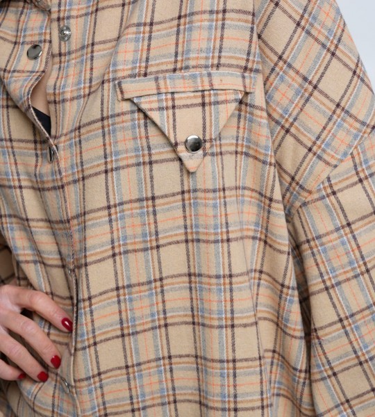 Сорочка Triangle Plaid Beige Sky | Showroom By Nona — зображення 4