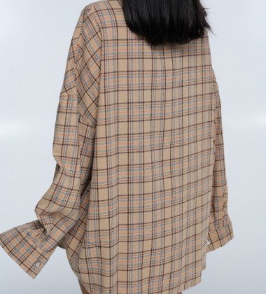 Сорочка Triangle Plaid Beige Sky | Showroom By Nona — зображення 5