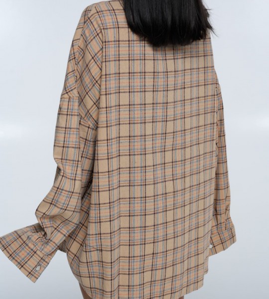 Сорочка Triangle Plaid Beige Sky | Showroom By Nona — зображення 5