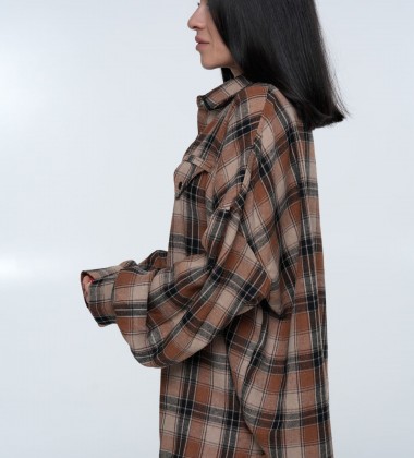 Сорочка Triangle Plaid Caramel Brown | Showroom By Nona — зображення 2