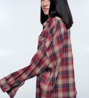 Сорочка Triangle Plaid Burgundy | Showroom By Nona — зображення 4