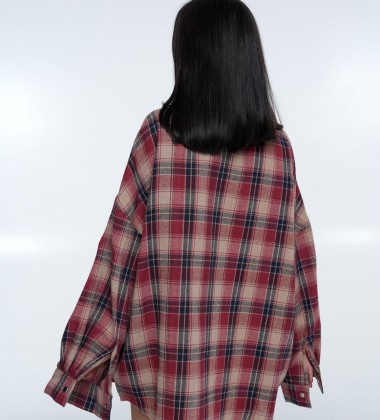 Сорочка Triangle Plaid Burgundy | Showroom By Nona — зображення 5