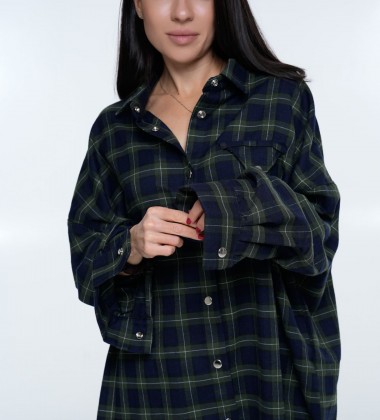 Сорочка Triangle Plaid Olive Navy | Showroom By Nona