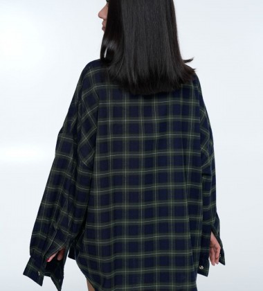 Сорочка Triangle Plaid Olive Navy | Showroom By Nona — зображення 5
