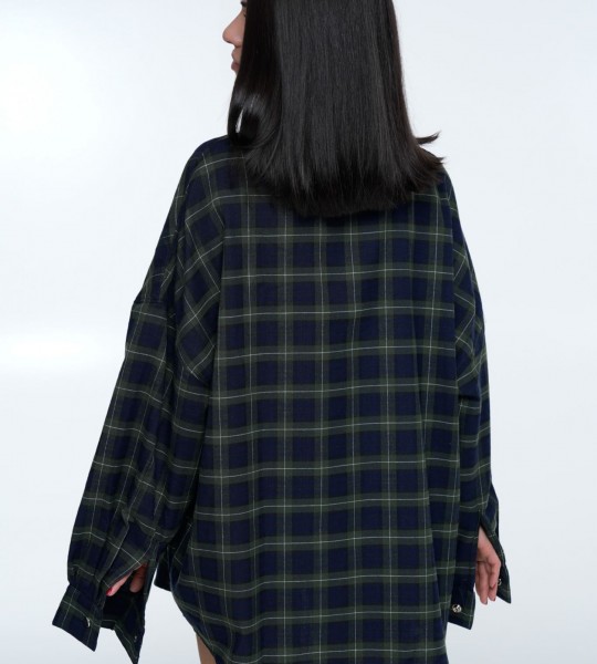 Сорочка Triangle Plaid Olive Navy | Showroom By Nona — зображення 5