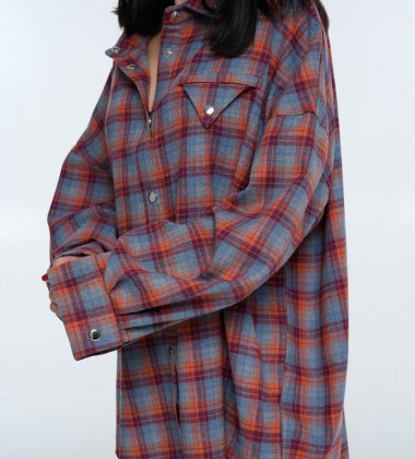 Сорочка Triangle Plaid Blue Rust | Showroom By Nona — зображення 3