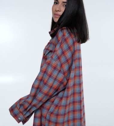 Сорочка Triangle Plaid Blue Rust | Showroom By Nona — зображення 4