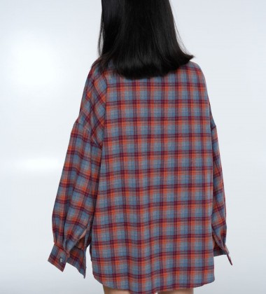 Сорочка Triangle Plaid Blue Rust | Showroom By Nona — зображення 5