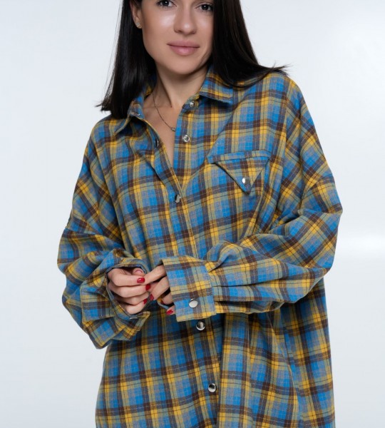 Сорочка Triangle Plaid Жовто-блакитна