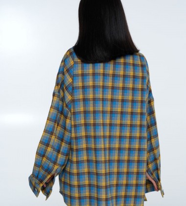 Сорочка Triangle Plaid Жовто-блакитна | Showroom By Nona — зображення 2