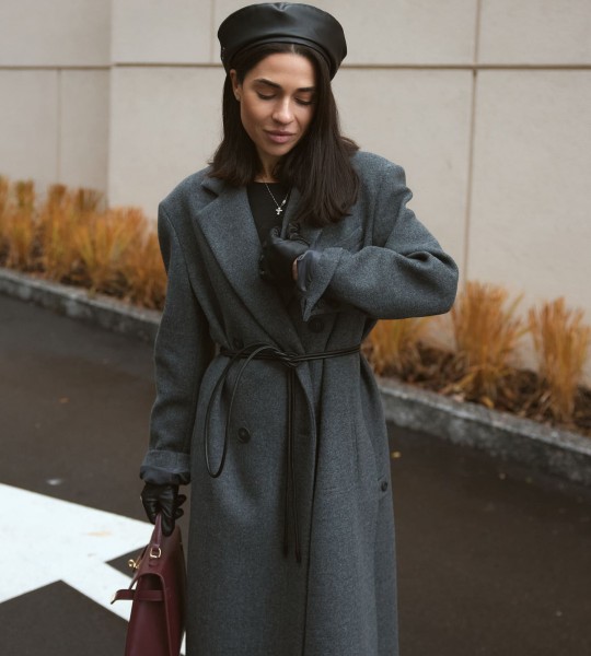 Пальто Couture Line Graphite | Showroom By Nona — зображення 9