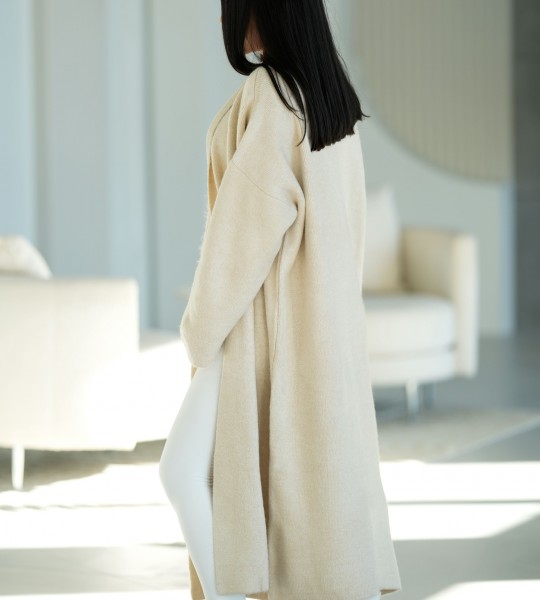 Кардиган Long Warm Knit Беж | Showroom By Nona — зображення 4 Кардиган Long Warm Knit Беж | Showroom By Nona — зображення 4