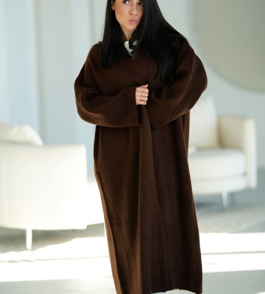 Кардиган Long Warm Knit Шоколад